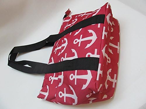 Чанта за обяд с изолация и чанта-хладилник за носене Обяд (розово и черно с котва)