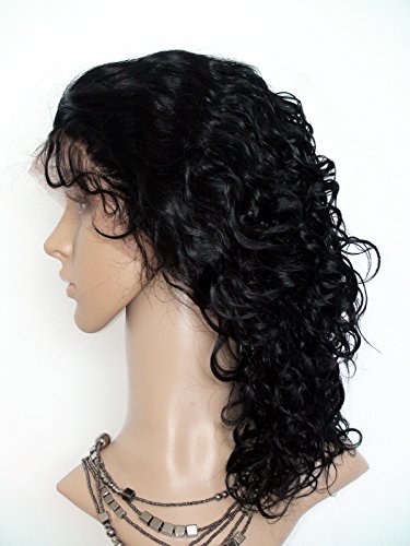Бесклеевой 24 Пълен завързана перука от човешки косъм, черна афро перука, малайзийские Вирджински човешка коса Remy,
