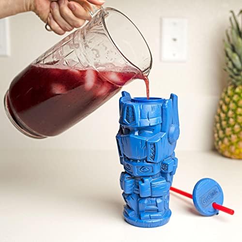 Пластмасова чаша Geeki Tikis Transformers Optimus Prime с соломинкой | Чаши за коктейли, Тропически Прибори за домашна