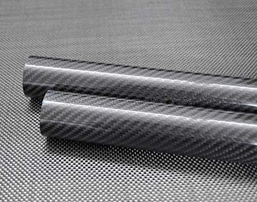 Тръби от въглеродни влакна WHABEST 3K OD 30 мм - ID 28 мм X 500 мм Дължина, напълно въглероден композитен материал