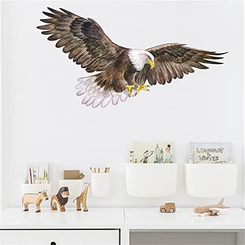 ROFARSO Реалистични Стръмни Летящи Белоголовые Орланы, Стикери за стена с изображение на Американската Птици, Подвижни