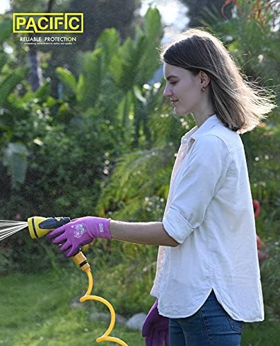 PACIFIC PPE, 3 Чифта Градински ръкавици за жени и за дами, Градински Ръкавици с Гумено покритие, Предпазни Работни