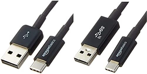 Кабела на зарядното устройство, USB Type-C-USB-A за мъжете 3.1 Gen2 - 3 фута (0,9 м) - черно и кабела на зарядното