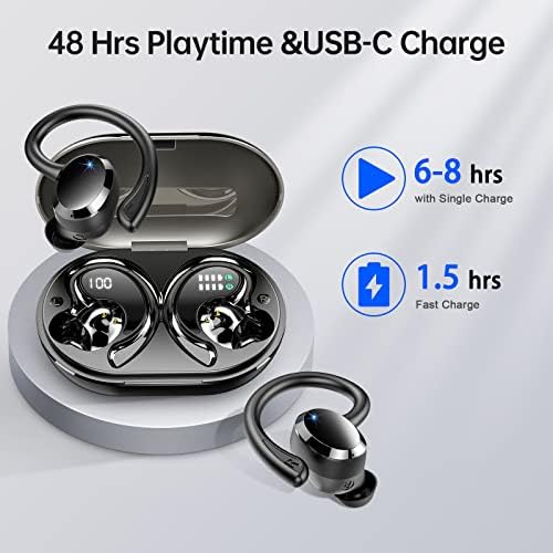 Безжични слушалки в ушите, Слушалки, Bluetooth 5.3 със спортните заушниками Безжични Слушалки в ушите заедно със