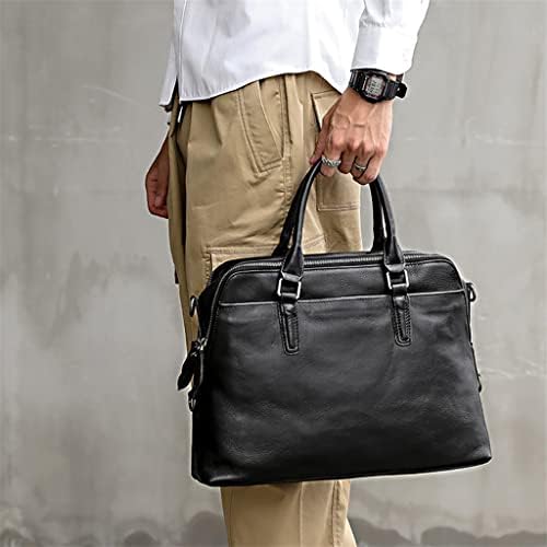 n/a Кожена Мъжки Ежедневни Преносим портфейл, Кожена чанта-месинджър през рамо, Бизнес Компютърна (Цвят: A, Размер: