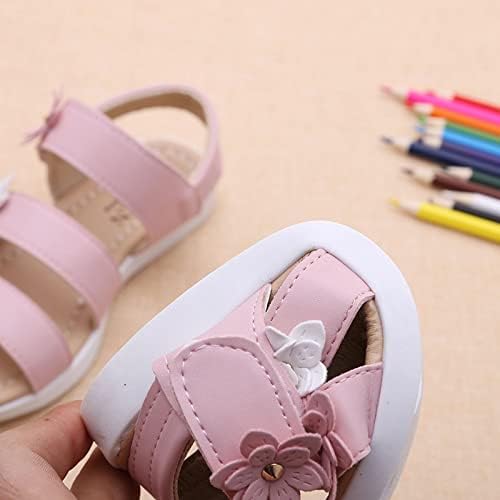 Летни Детски Сандали, Модерни Обувки на Плоска подметка с Много цветя Модел за Момичета, Обувки за Ходене за Бебета