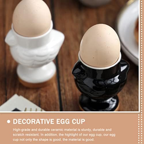 Керамична Чаша за Яйца във формата на Пиле ABOOFAN, Държач за Варени яйца на Закуска, Кухненски Принадлежности,