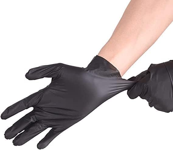 Ръкавици за еднократна употреба SIYECAO от черно нитрил, 6-Миллиметровые Нестерильные Ръкавици, Тежкотоварни, Механични,