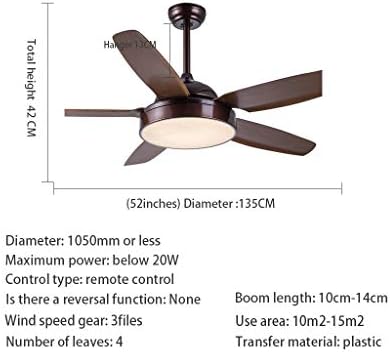 ZCX Вентилатор с Дистанционно Управление, Лампа, Вентилатор на Тавана Лампа Модерна Трапезария Промишлен Ветроэнергетический