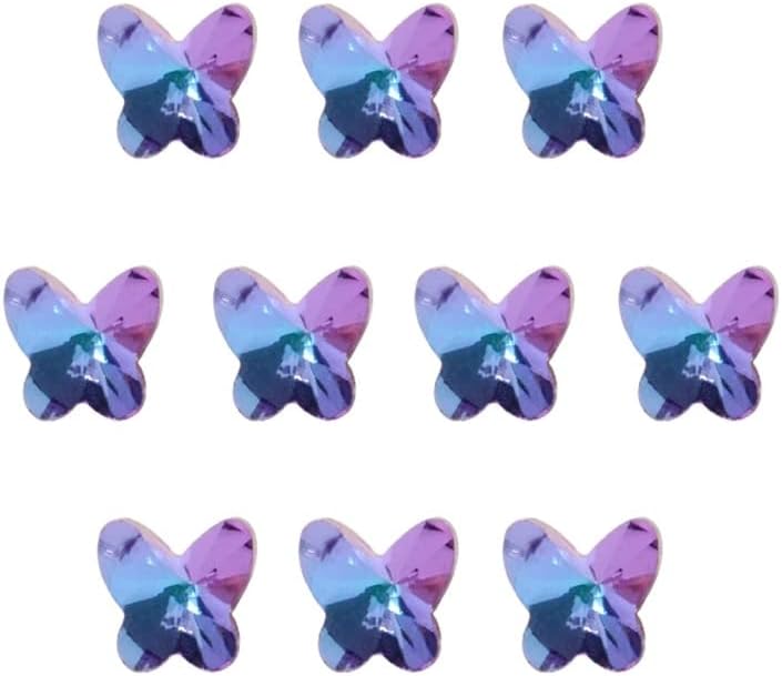 10 Бр. Кристали за нокти 3D Декорации за нокти Кристали, Скъпоценни Камъни Камък Пеперуда Сърцето Декорации За нокти