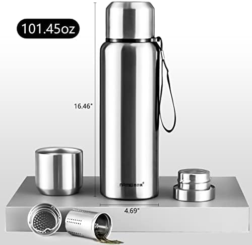 Кафе Термос, Бутилка за вода с двойна стена, Бутилки за вода от неръждаема стомана, горещо кафе или студена напитка,