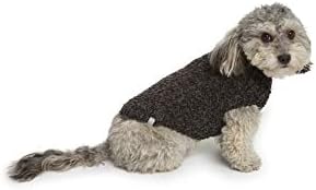Уютен пуловер за домашни любимци Barefoot Dreams в рубчик, Облекло за кучета - Въглеродно-Черен, Малък,BDPCC0822