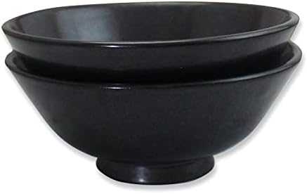 Кът чинии и чаши от керамични гранитогрес roro в метален стил (купа 6,5 инча x 2, черен металик Дзен)