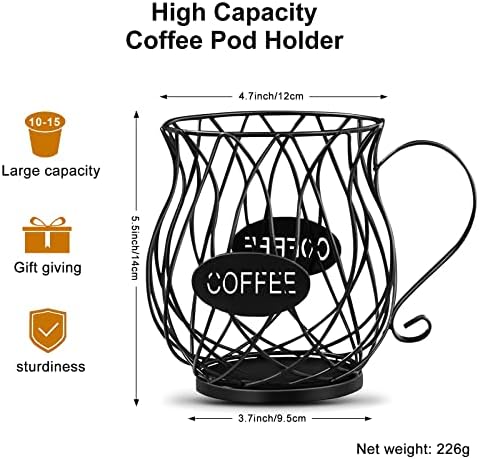 Титуляр-Органайзер за кафе на капсули MDHAND K Cup, Държач за Кафе на Капсули, Рафтове За Съхранение Кафе на Капсули