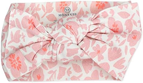 HonestBaby унисекс -детски Гащеризон от Органичен памук в рубчик от 2 теми с превръзка на главата