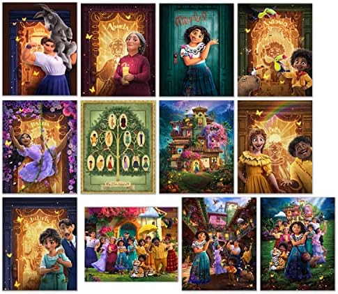 Арт декор на стените с постерами Encanto - Комплект от 12 щампи (8 x 10 всяка) - Мирабел Мадригал Бруно Абуэла