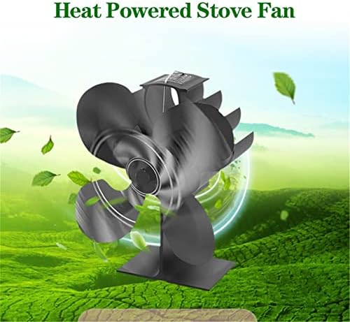 Gtest 4 Лопастный Вентилатор за термична пещ с подаде дървена Горелка Ecofan Безшумен Черен Вентилатор За Домашна
