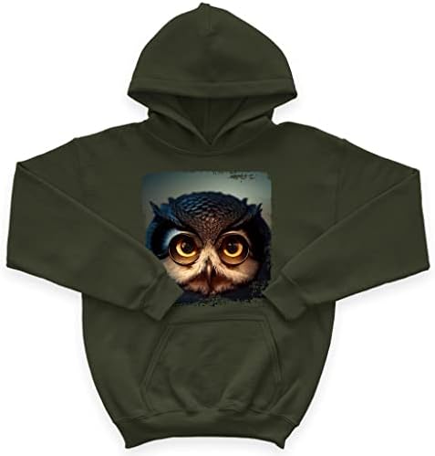 Детска hoody с качулка от порести руно Сладко Owl - Цветна Детска hoody с качулка - Графична hoody с качулка за