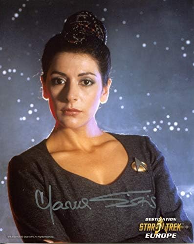 Марина Сиртис Подписа / Постави автограф върху гланцирана снимки Star Trek The Next Generation TNG, Изобразяващи