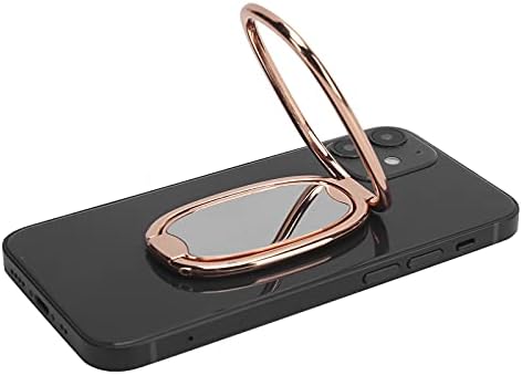 Дръжка с пръстен за телефон, лека регулируема поставка за мобилен телефон, защита от загуба (розово злато)