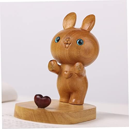 Стойка за телефон MERRYHAPY Rabbit, симпатична дървена сандаловый