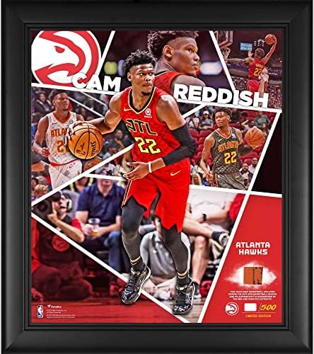 Камера Reddish Атланта Хоукс Вставила в рамка Колаж играч Impact размер 15 х 17 см с баскетбольным топката, използвана в екип - Ограничен тираж от 500 екземпляра - указателни Т
