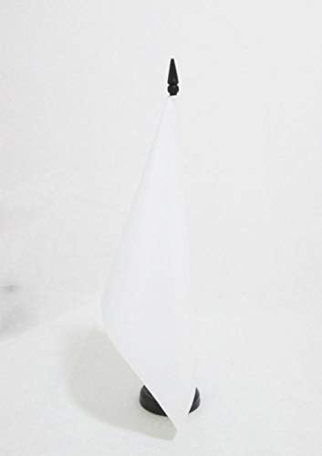 ФЛАГ на АЗЕРБАЙДЖАН Обикновен Бял Настолен Флаг 5 x 8 - Бял Обикновен Настолен флаг 21 х 14 см - Черна Пластмасова