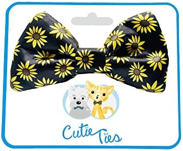Сладки вратовръзки-пеперуди за кучета Черен слънчоглед -2 x 4 Вратовръзки-пеперуди премиум качество за кучета-Необичайна вратовръзка за кучета с еластични ленти-Ск?