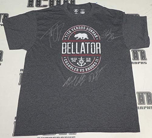 Тито Ортиз Стефан Bonnard Уил Брукс Майкъл Чандлър Подписа Тениска Bellator 131 - Тениски и Топене на UFC с автограф