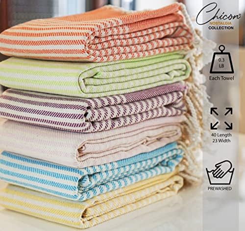 Набор от турски кърпи за ръце CHICON от 6 броя (23x40) | Турски Кърпи от Органичен Памук за баня | Кърпи за