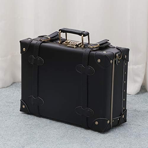 urecity Ретро и сладко Чанта за ръчен багаж В Нощта, Мини-Кожен Куфар на колела с пагон
